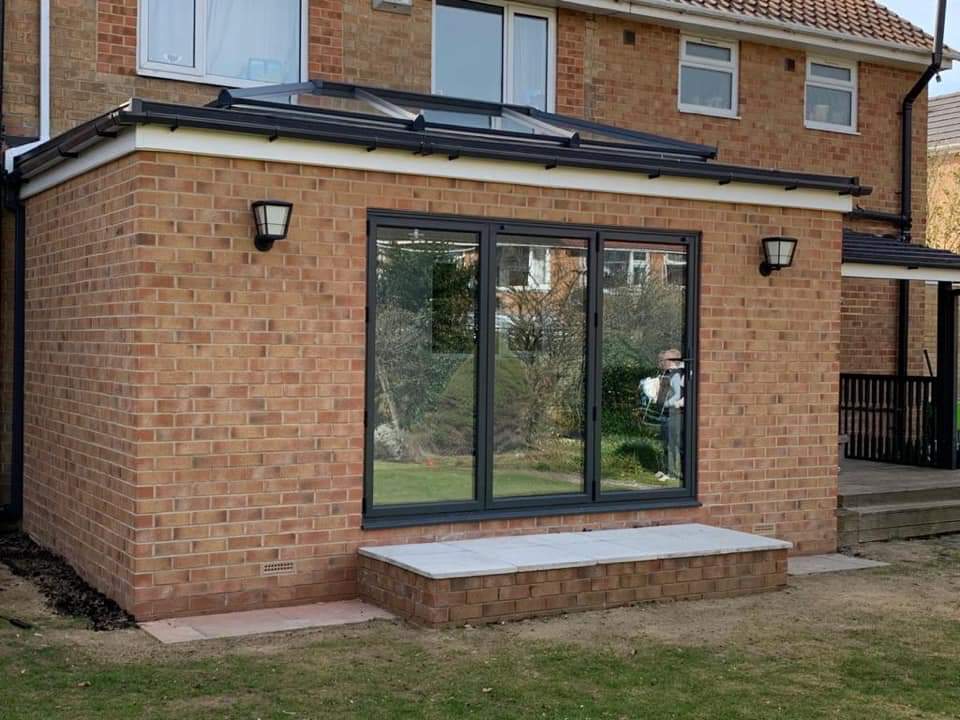EPDM rubber flat roof on an extension